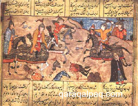 Mongol battle scene