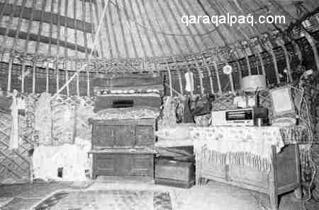 Qaraqalpaq yurt interior in 1975